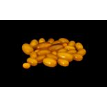 ButterScotch Amber/Bakelite Loose Beads, 27 beads in total, Largest 1 inches, weight 62 grams,