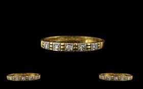 18ct Gold Ladies Attractive Diamond Set Dress Ring set with 5 diamonds. Hallmark Birmingham 1965.