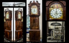 A 19thC Flamed Mahogany Long Case Clock, of large proportions.