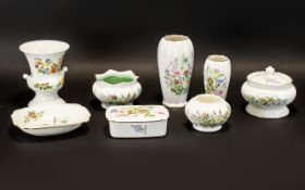 Collection of Aynsley Bone China to include 'Cottage Garden' vase'; 'Wild Tudor' vase, trinket bowl,