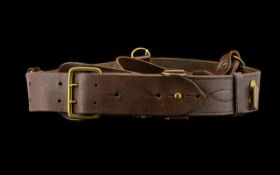 British Army Officers Leather Sam Browne Belt, With Shoulder Strap.