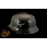 WW2 German Third Reich. Luftwaffe M35 Double Decal Steel Helmet.