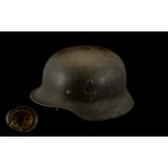 M40 Single Decal Kriegsmarine Helmet, WW2 Third Reich German M40 Steel Helmet,