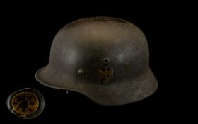 M40 Single Decal Kriegsmarine Helmet, WW2 Third Reich German M40 Steel Helmet,