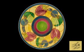 Clarice Cliff - Art Deco Period Handpainted Cabinet Plate 'Fantasque' Range 'Melon' Pastel Circa