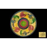 Clarice Cliff - Art Deco Period Handpainted Cabinet Plate 'Fantasque' Range 'Melon' Pastel Circa