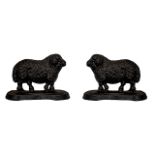 Victorian Period Fine Pair of Cast Iron Figural Door stops In The Form of Rams / Sheep, Well