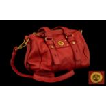 Marc Jacobs Handbag - Vermillion leather with double short and long handle. Original dust bag.