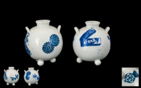 A Pair of Royal Worcester Blue and White Aesthetic Period Globe Vases 4 inches in height .