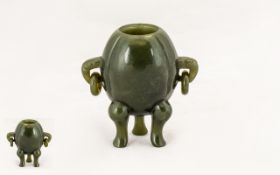 Antique Chinese Nephrite Tripod Censer,