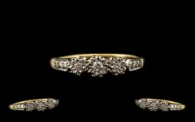 18ct Gold Three Stone Diamond Ring set w