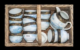 1950s wicker basket with a quantity of J