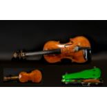 Violin in Case. Well used violin in bla