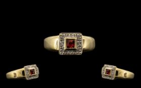 Ladies 9ct Gold Attractive Topaz and Dia