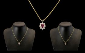 18ct White Gold Attractive Ruby and Diam