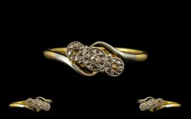 18ct Gold Diamond Ring set with three di