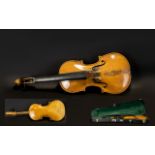 Violin In Case. Well used violin in bla