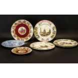 Collection of Decorative Plates to include William Adams blue and white plate; two hand painted La