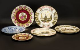 Collection of Decorative Plates to include William Adams blue and white plate; two hand painted La