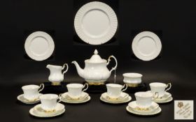 A Royal Albert Part Teaset ' Val Dior' comprising of 5 small plates, 6 tea cups, 6 saucers, 5 side