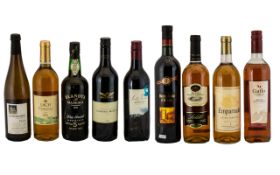 Collection of Wine comprising nine bottles: Santa Lucia Merlot; Pino Grigio; Zinfandel; Madeira;