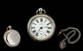 American Watch Co Waltham 19th Century Gun Metal Pocket Watch, Working at time of Cataloging. + An