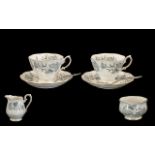 Royal Albert Part Tea Set 'Silver Maple' comprising two cups and saucers, a milk jug and a sugar