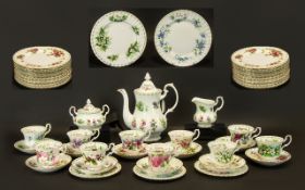 Royal Albert 'Flowers of the Month' Tea/Dinner Service comprising 12 'Cups of the Month' each one