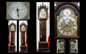 George III Eight Day Repeat - Pull Oak Long Cased Clock, Signed to Dial - John Spendlove, Brandon.