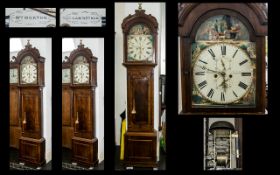 Victorian Period 8 Day Mahogany Long case Clock by William Morton, Camnethan Nethan Signed to