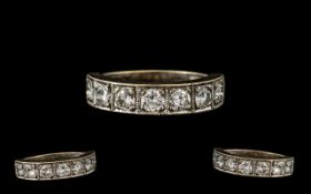 Ladies 18ct White Gold Nice Looking Diamond Set Half Eternity Ring - the round brilliant cut