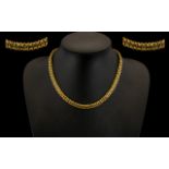 Antique Period - Attractive and Quality 9ct Gold Well Designed Ornate Double Links Chain ( Solid )