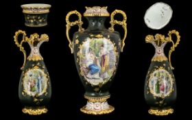 Decorative Continental Garniture Set comprising traditional porcelain reproduction garniture, with