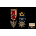 Grand United Order of the Knights of the Golden Horn Two Silver Medals And Ribbons, No 5 Colonel