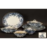 Collection of Blue & White Chatsworth K Mayers & Co. Porcelain. Large collection of vintage blue and