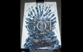 Stunning Promo Poster 'Game Of Thrones Final Season' Signed By 8 Main Cast This is something