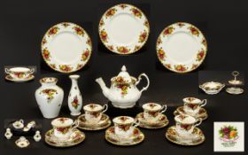 Royal Albert Old Country Roses Set comprising six trios of cups, saucers and sandwich/cake plates;