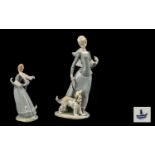 Lladro - Large and Impressive Porcelain Figure ' Lady with Shawl ' Model No 4914.