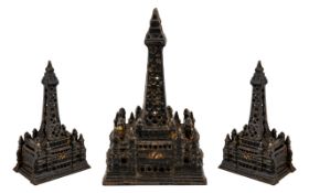 A Novelty Cast Iron Money Bank/Box depicting Blackpool Tower. Faint registration number to base.