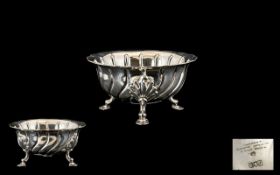 Goldsmith & Silversmiths Co. 112 Regent St. London. Excellent Quality Small Footed Bowl, Raised on 3