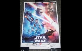 Stunning Promo Poster 'Star Wars The Rise Of Skywalker' Signed By 5 Main Crew This is something