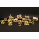 Collection of Lilliput Lane Cottages. Comprising: The Country Garage, Fresh Today, Honeysuckle