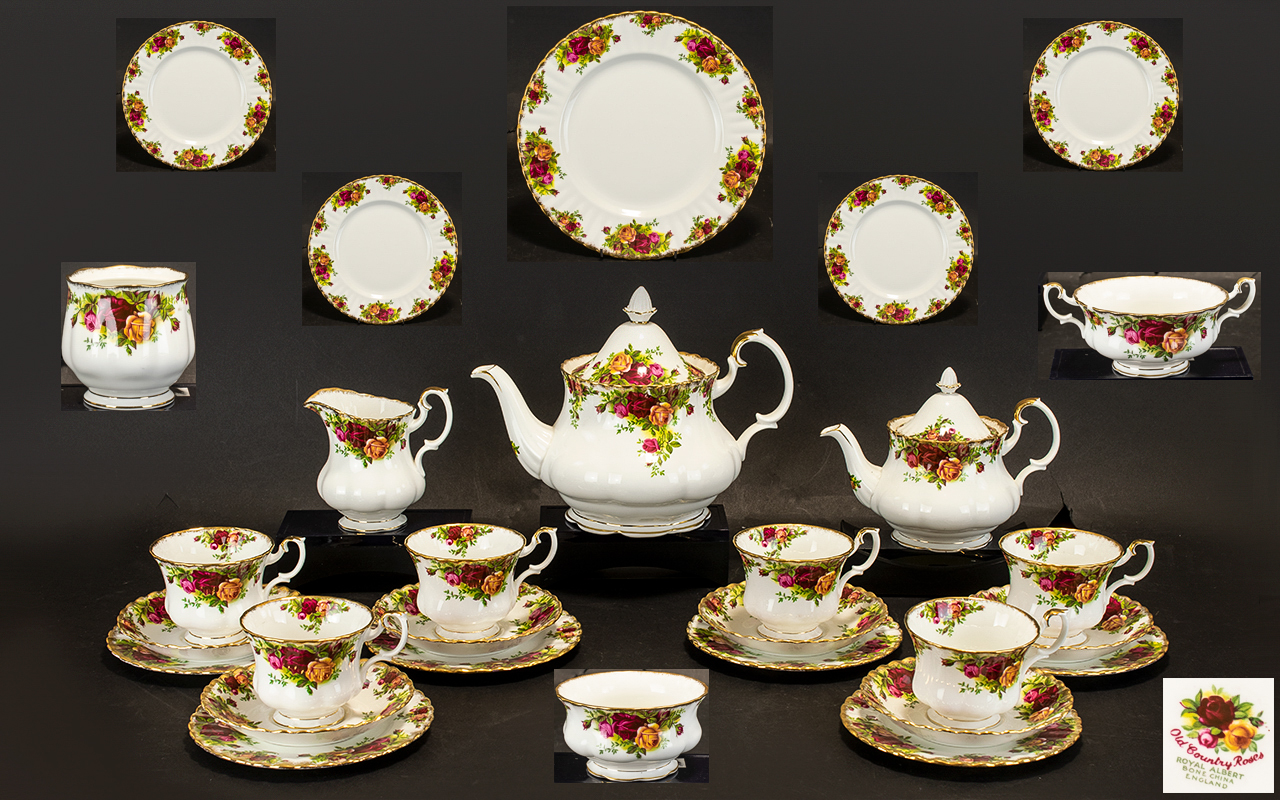 Royal Albert 'Old Country Roses' Part Set including six cups, saucers and sandwich/cake plates; 8