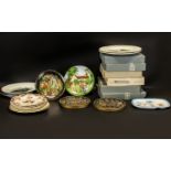 A Collection of Cabinet Plates to include The Bradford Exchange, various Wedgwood plates wit