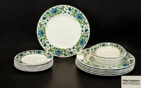 Midwinter Retro Part Dinner Set, Comprising 6 Dinner Plates - 10.5 Inches ( 26.5 cms ) Diameter, 6