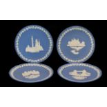 Collection of Wedgwood Blue Jasper Christmas Plates. Early editions, Year No. 2. 1970 - Year No. 8