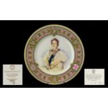 Caverswall China Queen Mother 80th Year Plate. Limited edition of 2000, Number 1380. Boxed and