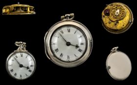 James Ryland Ormskirk No 143 Rare Silver Pair Case Pocket Watch with Ormskirk ( Defaufre )