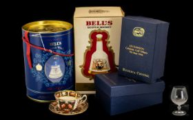 Drinkers Interest - Bells Old Scotch Whiskey Bell Decanter, boxed, dated 1990 to commemorate the