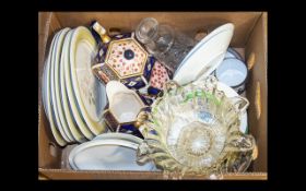 Collection of Porcelain & Glass including Meakin Oriental style Teapot and Stand in highly decorated